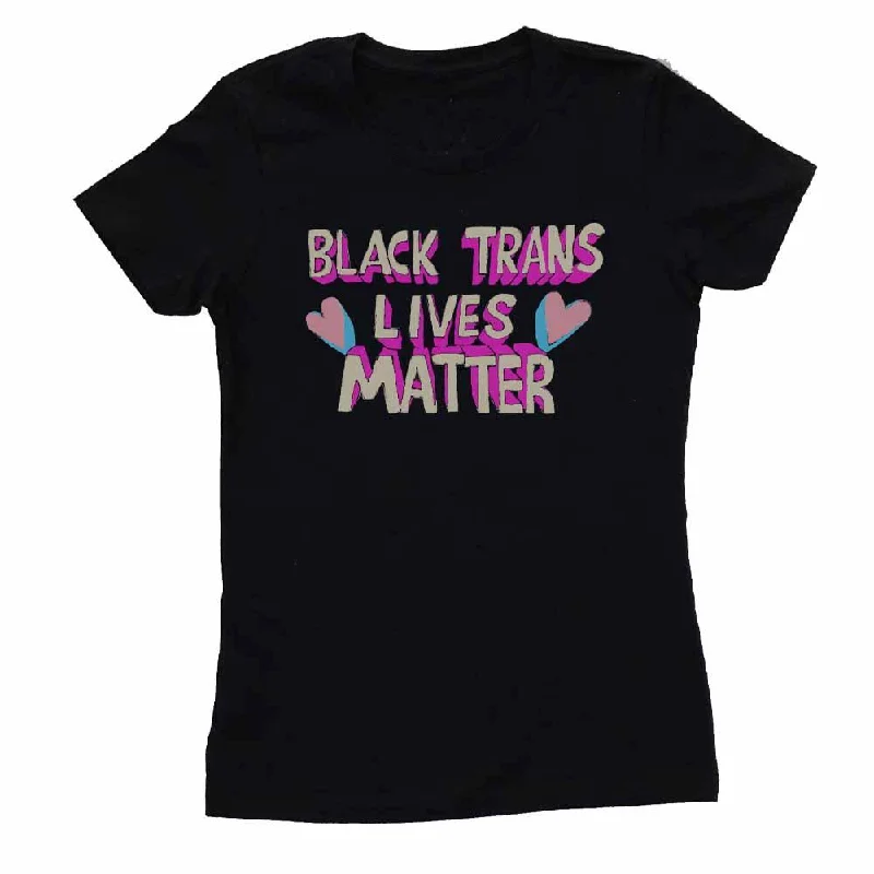 BLACK TRANS LIVES MATTER Femme Fit T-Shirt supporting A4TE