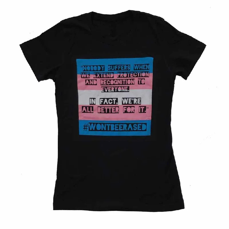 #WONTBEERASED Femme Fit T-Shirt supporting A4TE