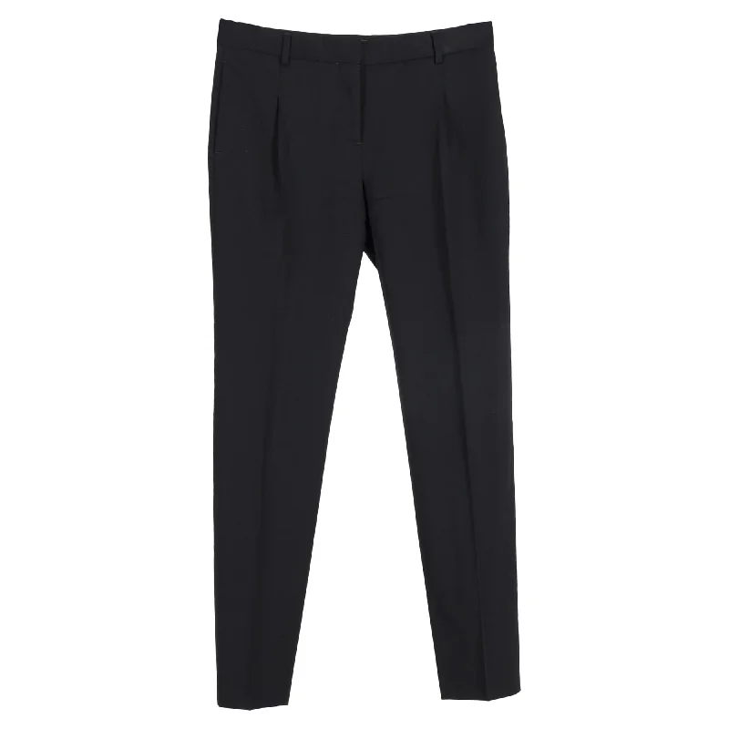 Valentino Straight Leg Pants in Black Wool