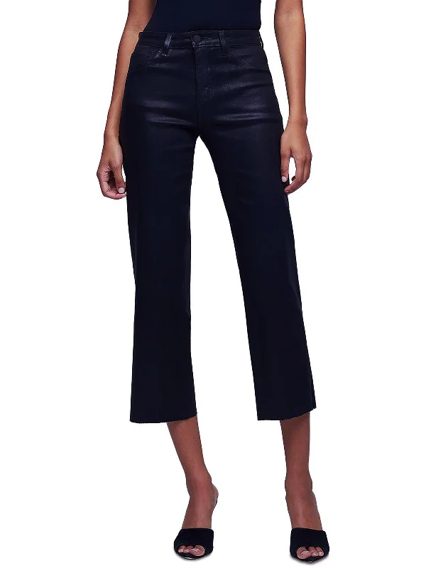 Wanda Womens High Rise Cropped Wide Leg Jeans